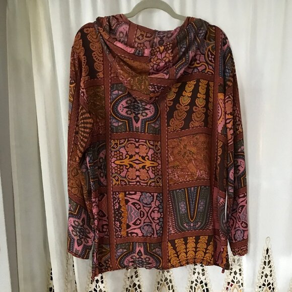 BOHO Earthbound Trading Pullover/Tunic Hoodie Kangaroo Pouch Large - Picture 4 of 9